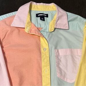 Lands' End Women Multi color Cotton Shirt. Like Brand New.
